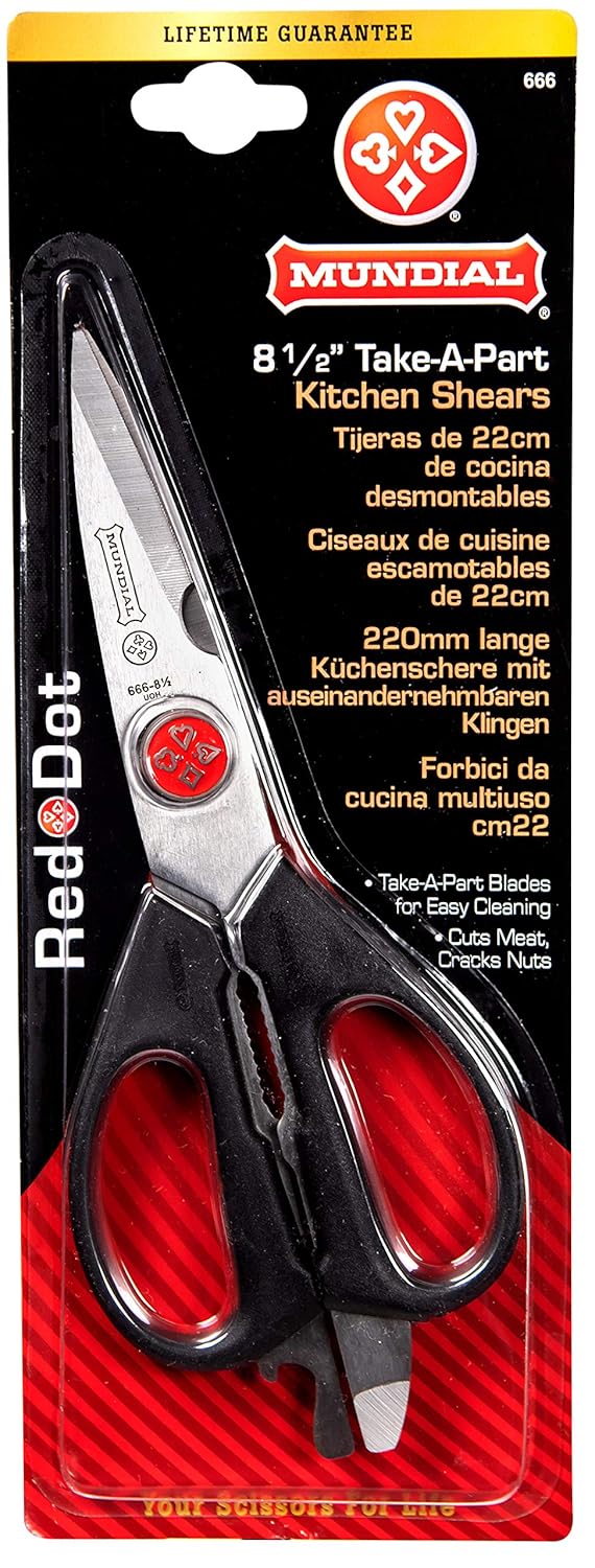 Mundial Red Dot 8 1/2 Take-A-Part Kitchen/Utility Shears